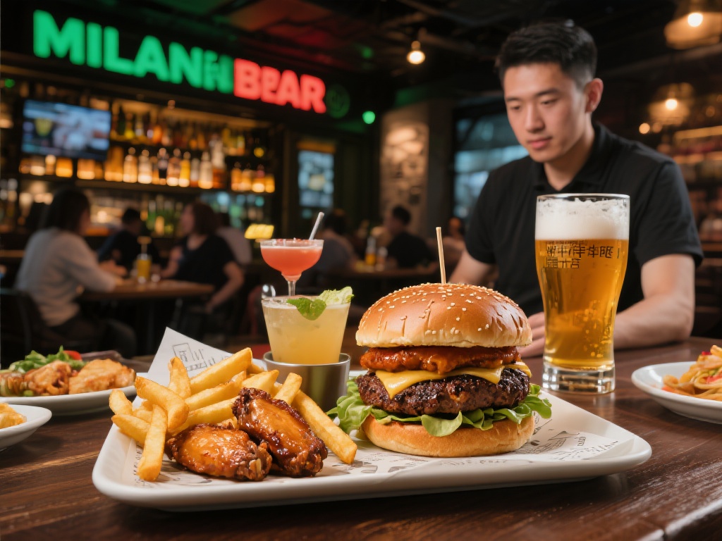 除了环境，米兰体育酒吧的菜品也是很多人关注的重点。